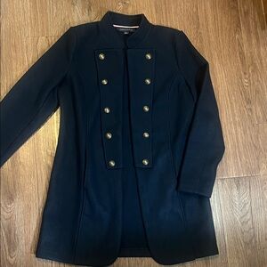 Tommy Hilfiger Navy Coat with Gold Accents